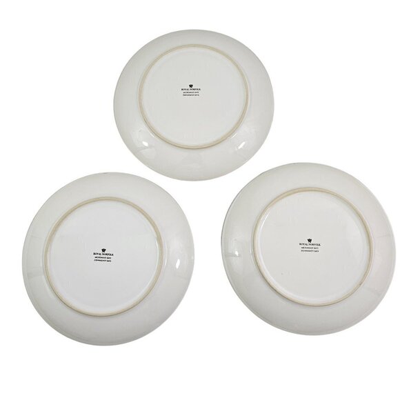 Royal Norfolk Hydrangeas Butterflies 8” Ceramic Salad Luncheon Plates – Set of 3 - Picture 2 of 13